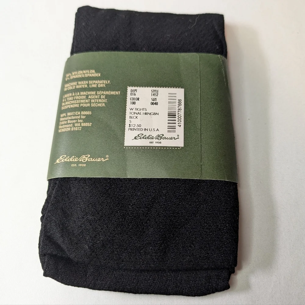 NWT Eddie Bauer Tonal Herringbone Tights Size Small/Petite